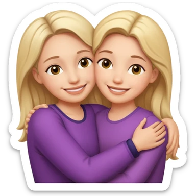 Mother and daughter love sticker