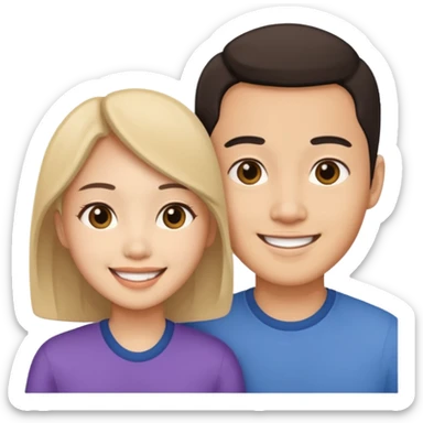 asian heterosexual couple sticker