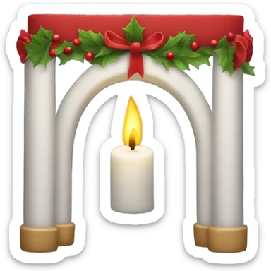 Red Christmas candle arch   sticker