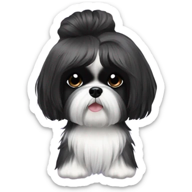 Black Shih tzu as hair stylist sticker