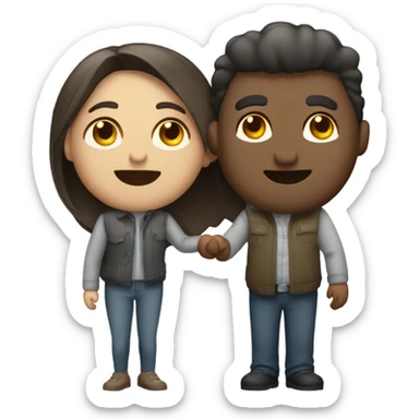 Pareja dándose un beso sticker