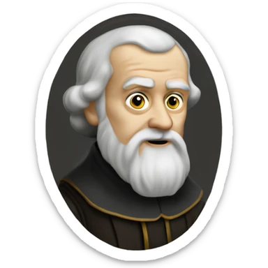 galileo galilei front portrait sticker