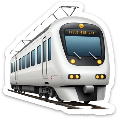 modern passenger train white color, apple style emoji, inspired by reference image sticker