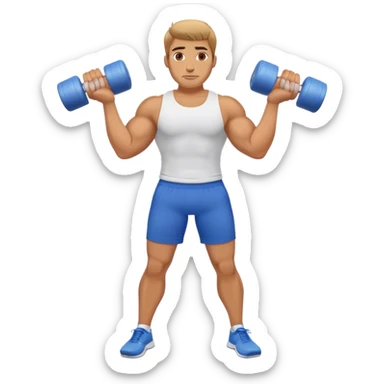 buff guy blue shorts using foam-roller sticker