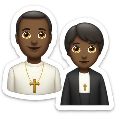 Sacerdote Luis Variara con sotana negra sticker