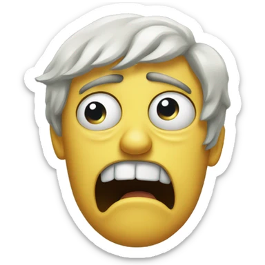 Disgusted, mildly frightened inanimate object sticker