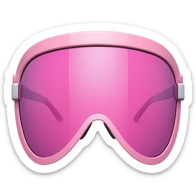 oversized pink shield visor sunglasses, early 2000s style, no frame, futuristic sticker