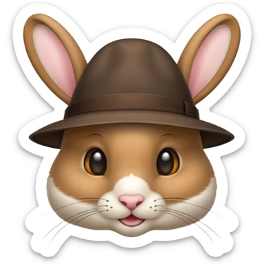 chapeau de lapin en fourrure avec des oreilles sticker