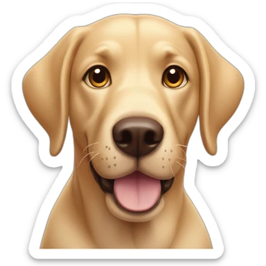 friendly labrador dog face with waving paw sticker