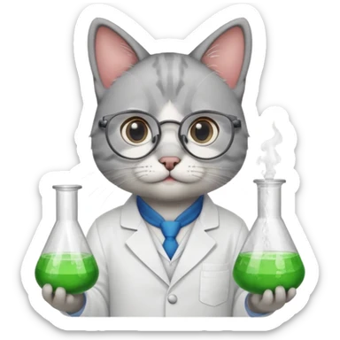 Chemist cat sticker