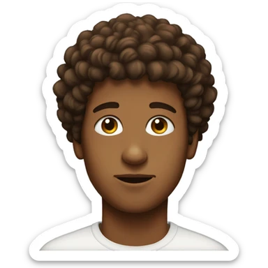 a teenager with brown jewfro doing a side eye sticker