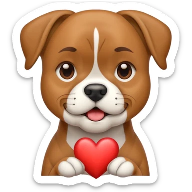 Boxer dog with heart  sticker