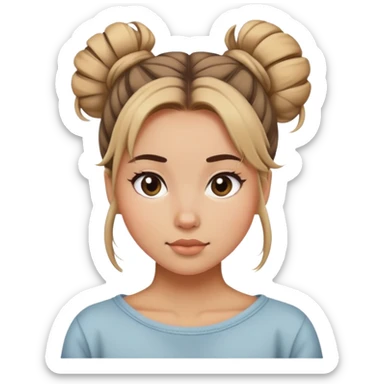 Woman cute, hair in messy bun sticker