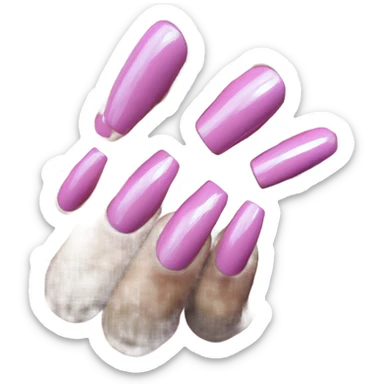 Acrylic pink chrome nails  sticker