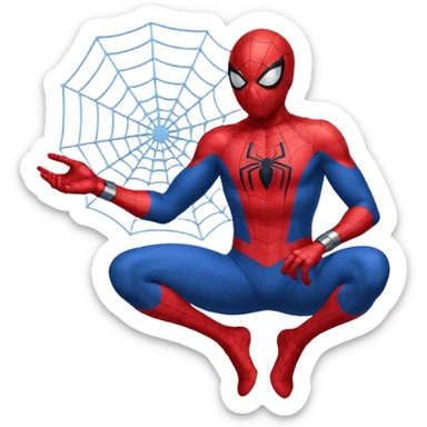 Spiderman shooting web from his wrist  sticker