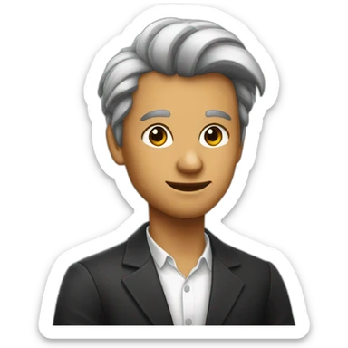 Il est né à l'âge de 14 ans, avec des cheveux noirs à la marseillaise et une mâchoire pointue. sticker