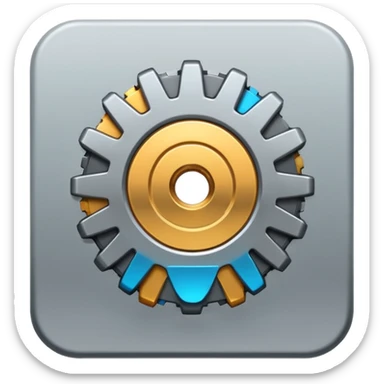 settings gear icon for site navigation. just one gear sticker