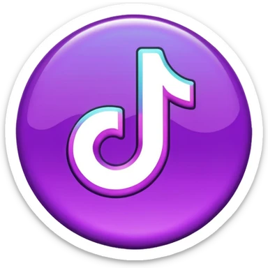 Purple and Cian Symbol of TikTok app sticker