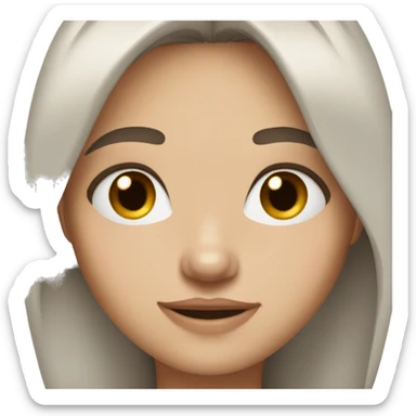 girl with medium straight brown hair and blue eyes and a nose piercing on the left side sticker