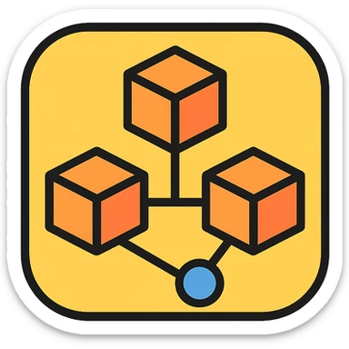 blockchain technology icon, modern, minimal, suitable for app icon sticker