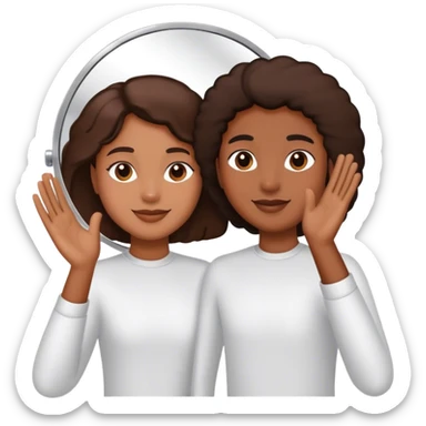 a person through a mirror. self-love high fiving sticker