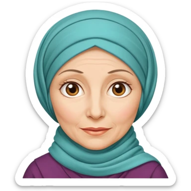 55 yaş başı kapalı teyze sticker