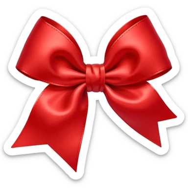 red bow with logo "S" sticker