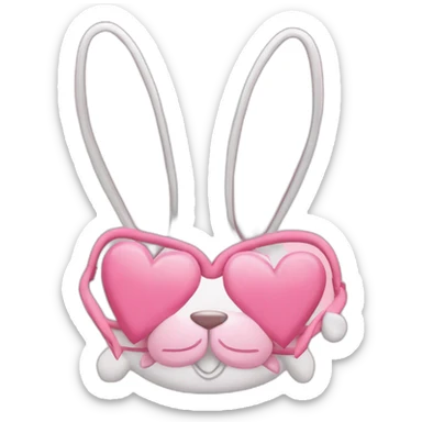 Heart shaped hairband,slender bunny ear, droopy rabbit ear,pink color sticker