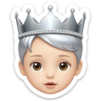 Baby with chrome tiara sticker