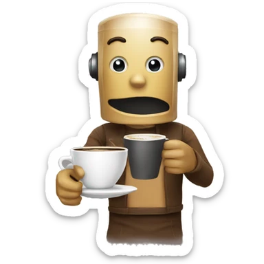 A bot make coffee sticker