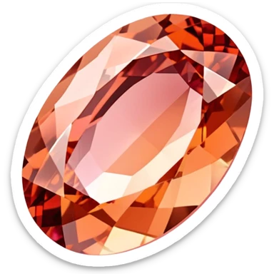 Faceted oval Padparadscha sapphire with delicate pinkish-orange lotus color sticker