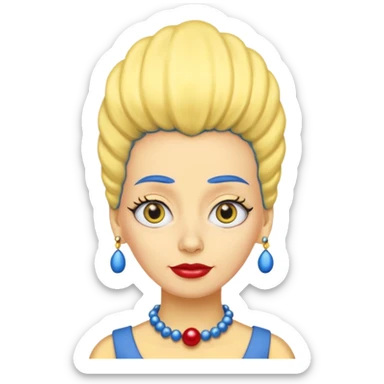 3D emoji head-only, smooth plastic, soft studio light, big round eyes, bold outline, centered, transparent bg,
Marge Simpson, yellow skin, tall blue beehive hair, red pearl necklace sticker