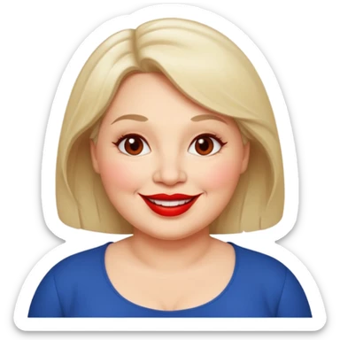 mujer mediana edad, gordita sonriente sticker
