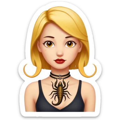 Girl having Scorpion Tattoo on the neck. sticker