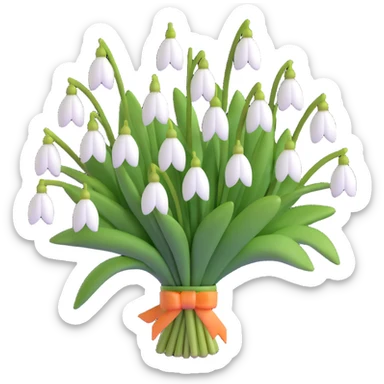 bouquet of snowdrop flowers sticker