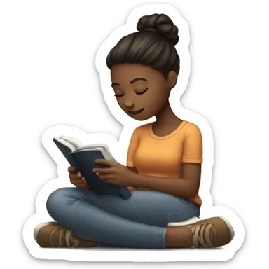 Reading Girl With Kindle sticker