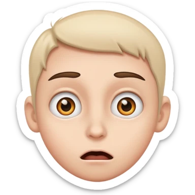 Face whit Eye pop like cartoons for surpirse sticker