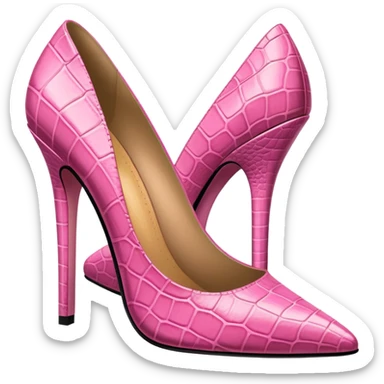 super realistic pink crocodile leather stilettos sticker