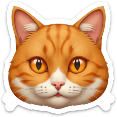 Cat with squinting eyes and pursed lips sticker