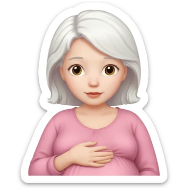 pregnant white woman with white hair sticker