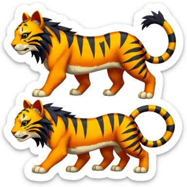 Pyroar-Sprigatito-Torracat-Litten-Luxray-Tigress-Tiger-Liger-Hybrid-Fakemon-hybrid-Creature (full body) sticker