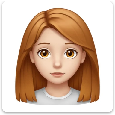 A girl with amber eyes and medium-length straight (slightly wavy) light brown hair. She is a teenager sticker