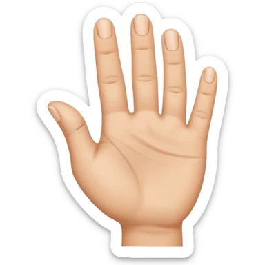 Little finger up and all the others are down with the thumb holding them. sticker