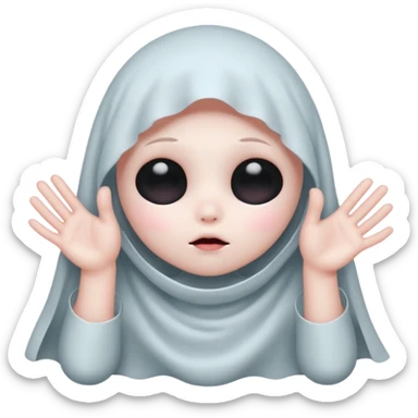 Okay those are wonderful, now make the ghost cover his eyes with cute little hands. Make sure the blush and the cuteness is retained sticker