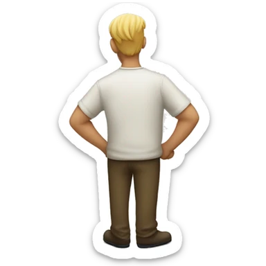 Homme qui regarde derrière un mur sticker