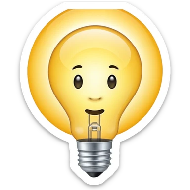 a glowing lightbulb where you can't see the middle of it because it is glowing so bright sticker