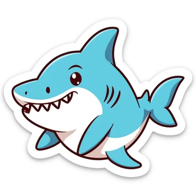 Cool shark with funny Hawaiian hat  sticker