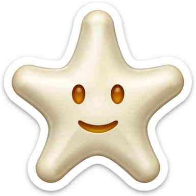 starshape made of bone. no face . no outer ridge. no eyes. no. nose. no mouth. just a star sticker