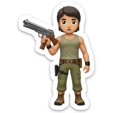 Rambo shooting, full body sticker