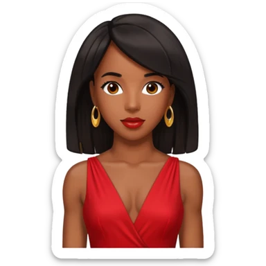 Kelly Rowland black hair, red outfit sticker